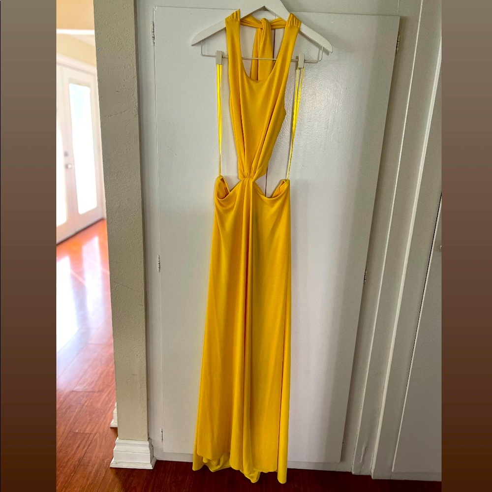BCBG MaxAzria Radiant Yellow Olesys Gown Sz M